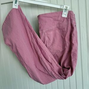 Mario Serrani Pink and White Pinstripe Pants Size XL